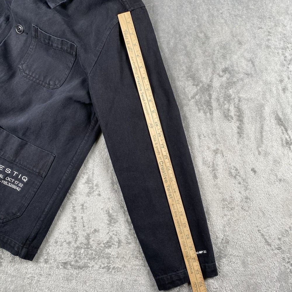 Alex Mill Britt Work Jacket Womens L Black Recycled Cotton Cadillac Celestiq - Picture 15 of 16
